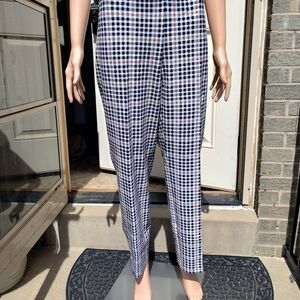 Peter Nygard Navy and White Gingham Trousers